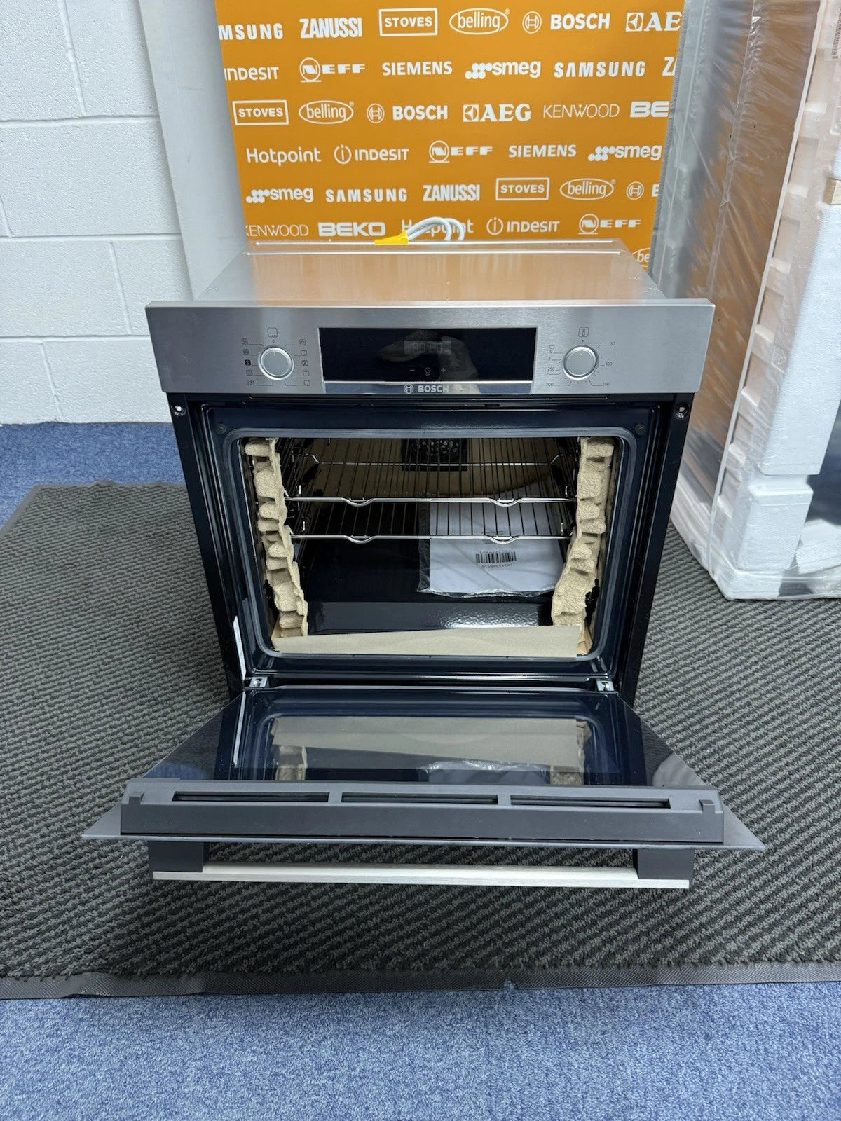 Bosch Series 4 HQA534BS3B Built In Electric Single Oven with added Steam Function in Stainless Steel - A+ Rated - (Ex Display) - HW182154-02