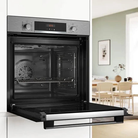 Bosch Series 4 HQA574BS3B (14) Electric Single Oven with Pyrolytic Self Cleaning in Stainless Steel Ex display - HW182154-01
