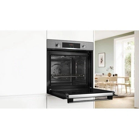 Bosch Series 4 HQA574BS3B (14) Electric Single Oven with Pyrolytic Self Cleaning in Stainless Steel Ex display - HW182154-01